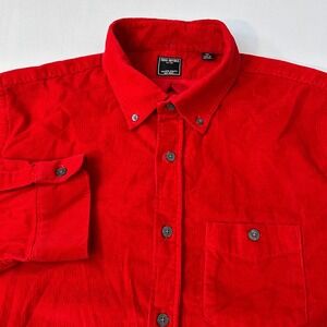 Todd Snyder Mens XL Red Corduroy Button Down Shirt Cotton Long Sleeve